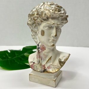 French Chateau Antique Statue Floral Distressed Rustic Coffee Table Top Decor gf